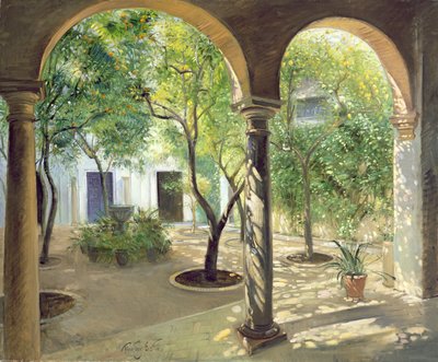 Shaded Courtyard, Vianna Palace, Cordoba by Timothy Easton